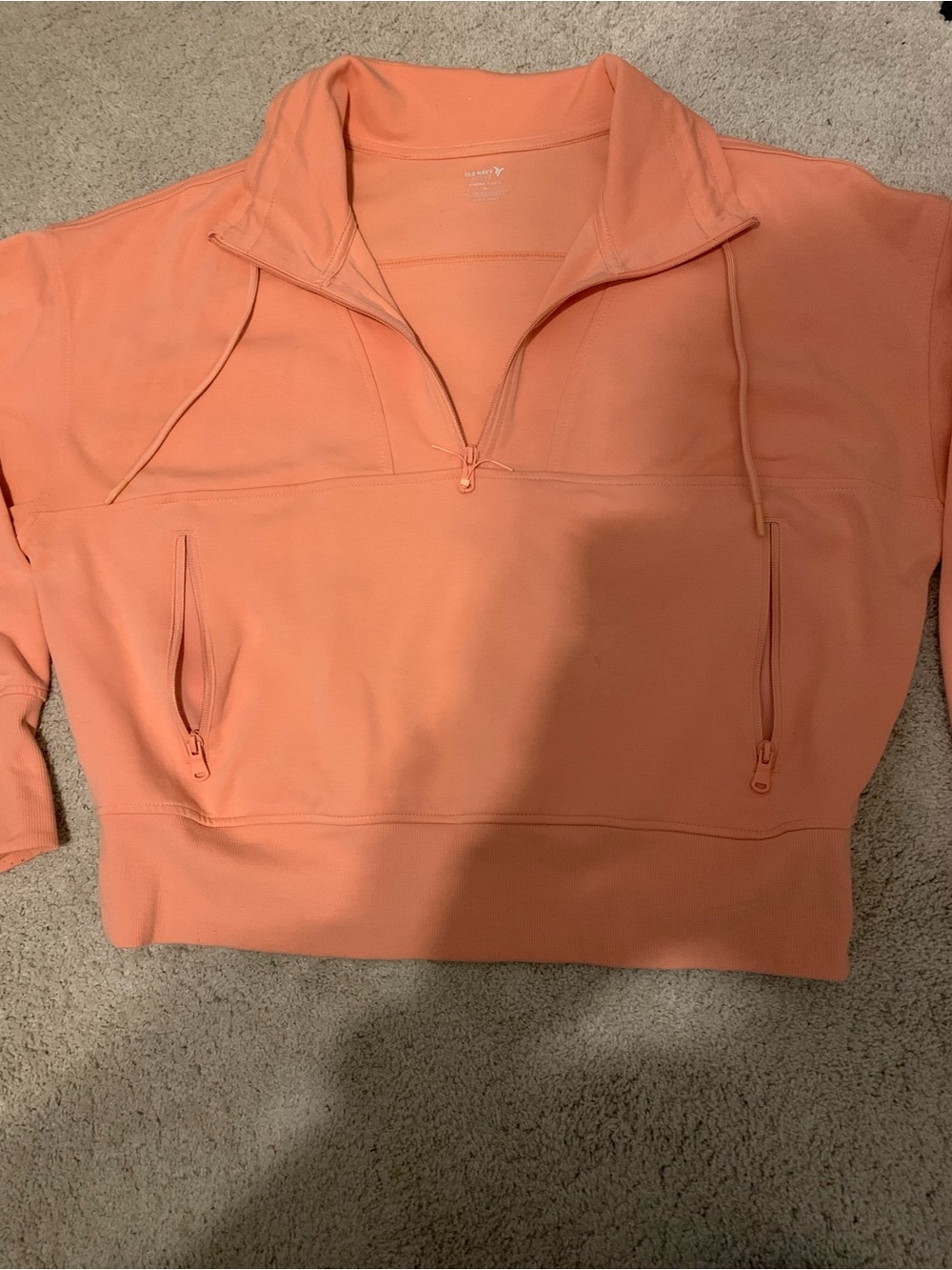 Old Navy Active Dynamic Fleece Orange 1/4 Zip Pullover Women's XL
